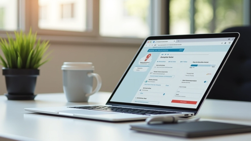 Ordinateur portable montrant un compte bancaire en ligne sur écran