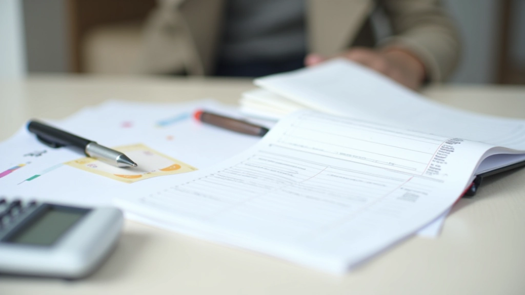 Livret d'épargne ouvert avec des calculs d'intérêts sur un bureau moderne